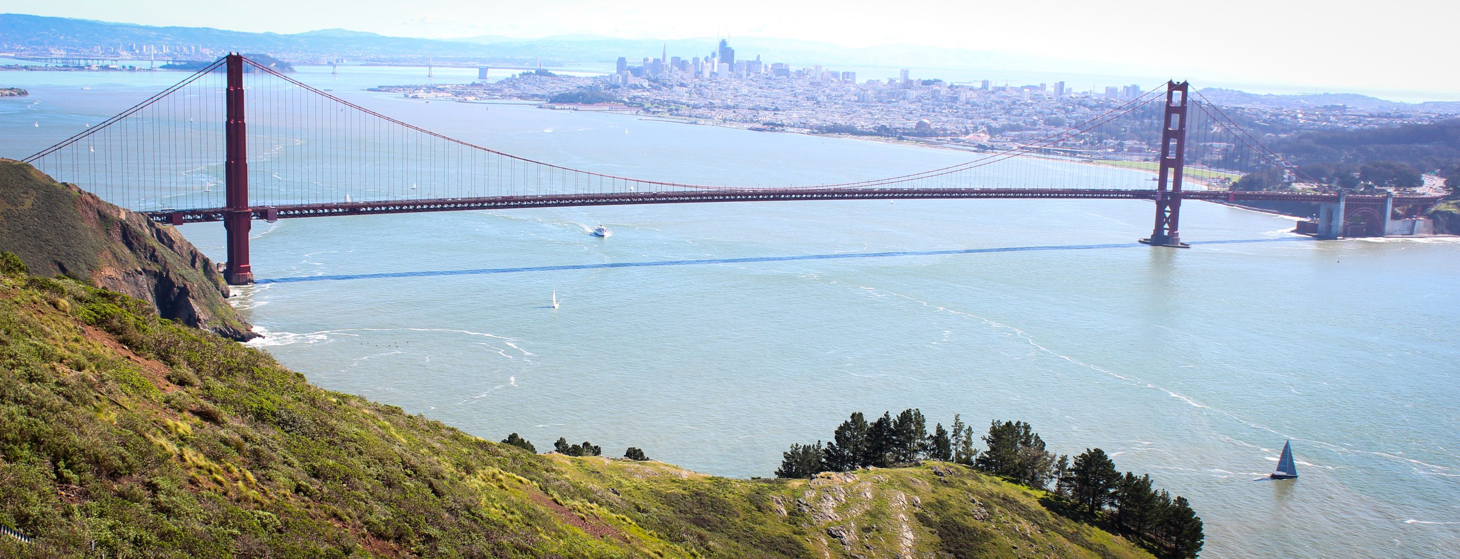 Golden Gate bridge as seen from Hawk Hill